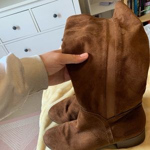 Brown high-knee boots